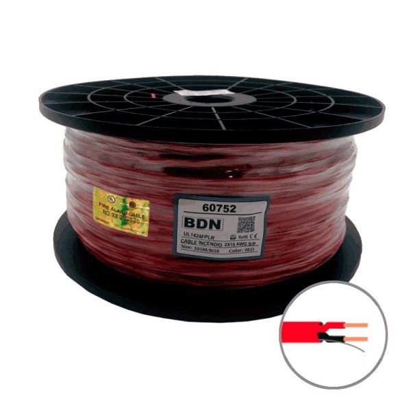 Cable Para Sistemas  Incendio AWG18 Unifilar  Sin Blindaje