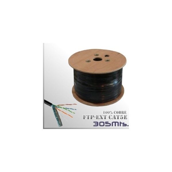 Cable FTP CAT5E EXTERIOR Unifilar 305mt Negro con Gel