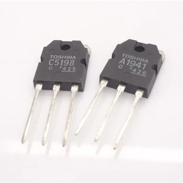 Lote 2 Pares de A1941 y C5198 Transistor de potencia NPN y PNP, 160V, 10A