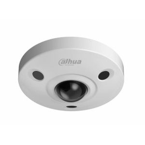 Cámara Dahua IP Domo 6MP 1.55mm Fisheye IR10 PoE Alarma 2/1 Audio 1/1 Slot MicroSD IP67 IK10.