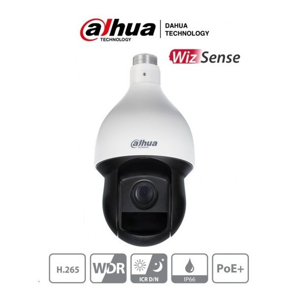 Cámara Dahua IP PTZ con inteligencia artificial 4MP 32X IR150 Hi PoE Alarma 2/1 Audio 1/1 Slot MicroSD Starlight IVS IP66.