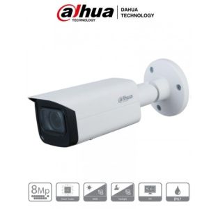 Cámara Dahua IP Bala 8MP 3.7-11mm Motor IR60 PoE IP67 Soporta Micro SD.