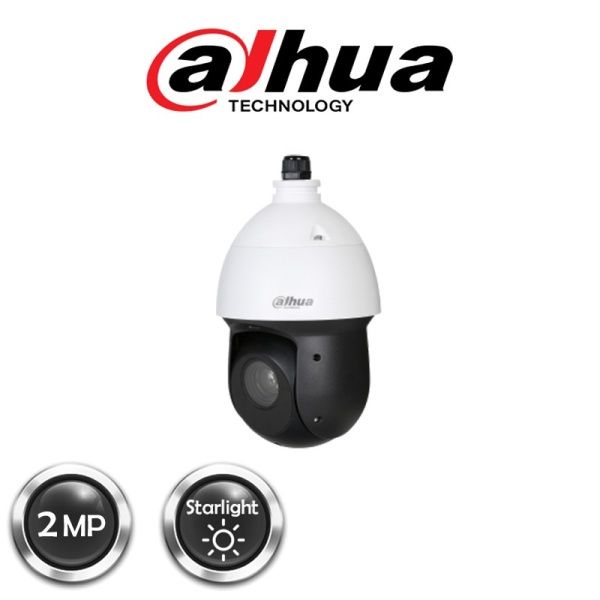 Cámara Dahua HDCVI PTZ 2MP 1080P 25X IR100 Alarma 2/1 1-Audio Starlight IP66.