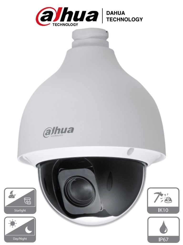 Camara HDCVI PTZ 2mp, 30x, IP67, IK10, Starlight