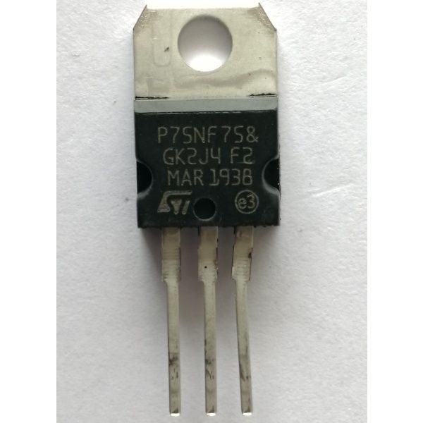 MOSFET STP75NF75, N-Canal, 80 A, 75 V, TO-220 STripFET. 3 UNIDADES