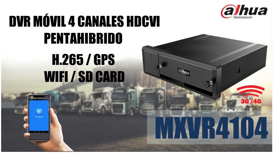 XVR 4CH Movil con GPS, 3G WiFi DAHUA.