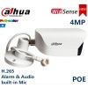 Camara Dahua IP Bullet Full-Color con inteligencia 4MP 2.8mm PoE IP67 Alarma 1/1 Audio 1/1 .