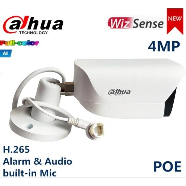 Camara Dahua IP Bullet Full-Color con inteligencia 4MP 2.8mm PoE IP67 Alarma 1/1 Audio 1/1 .