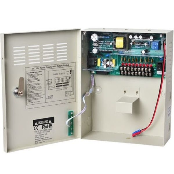 Kit Fuente de Poder UPS 12V10A 9Ch, CE FCC ROHS