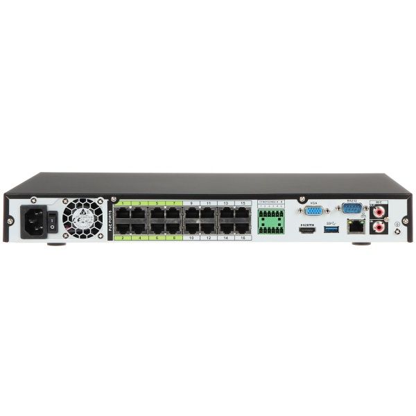 NVR 16CH 4K 320mbps 2 DD + 16 PoE DAHUA Reconocimiento facial Proteccion perimetro.