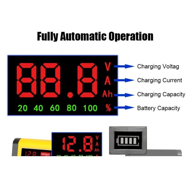 Cargador baterías de GEL/AGM/Plomo acido.12V/2A,.Inteligente.