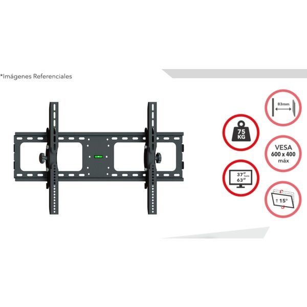 Soporte 75 Kg. universal ajustable LCD/LED 37-63″. VESA 600X400.Dinnon