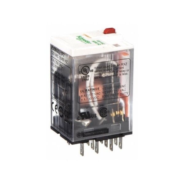 RXM4AB1F7 Rele miniatura – 120 V DC – 6 A – 4 C/O.