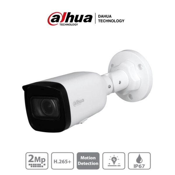 Cámara Dahua IP Bala 2MP 2.8-12mm Varifocal motorizado IR40 PoE Slot MicroSD IP67.