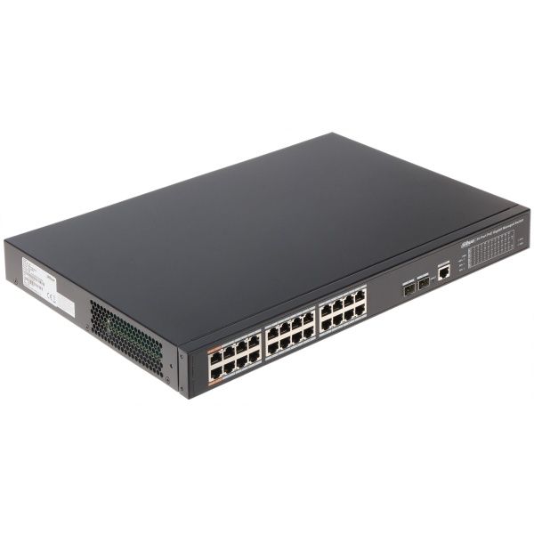 Switch administrable PoE Gigabit 24 Puertos DAHUA – 240W total Hi-PoE Dahua.