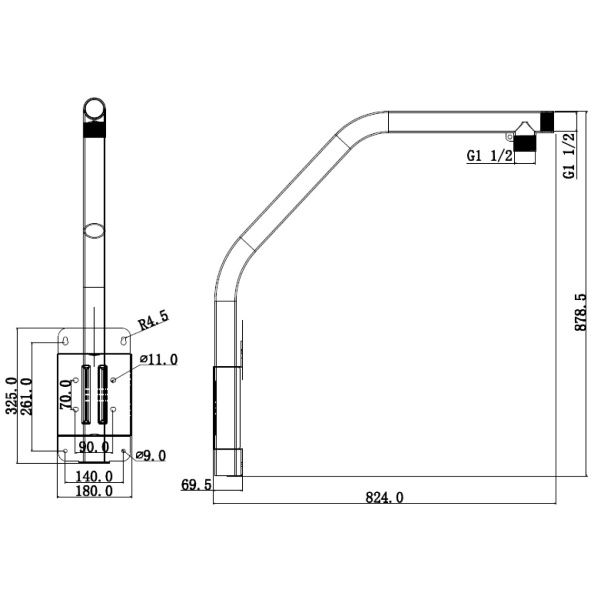 PBF303S Soporte tipo poste para PTZ